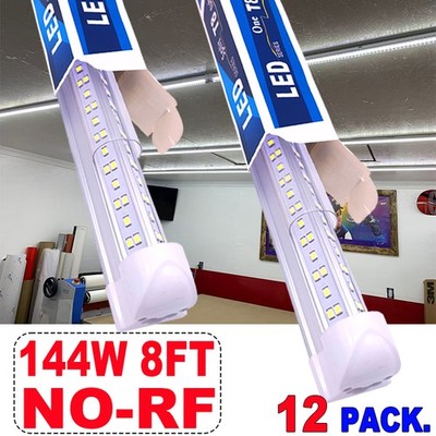 T8 LED Tube Light Bulbs 144W 8FT Integrated LED Shop Light NO-RF Garage 12Pack