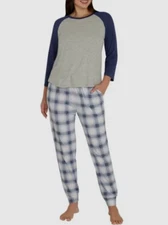 Eddie Bauer Women's 2-Piece Sleep Set Ultrasoft Blue Size S