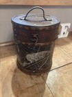 Via Vee World Wooden and Leather Lidded Mini Bottle Box in excellent condition 
