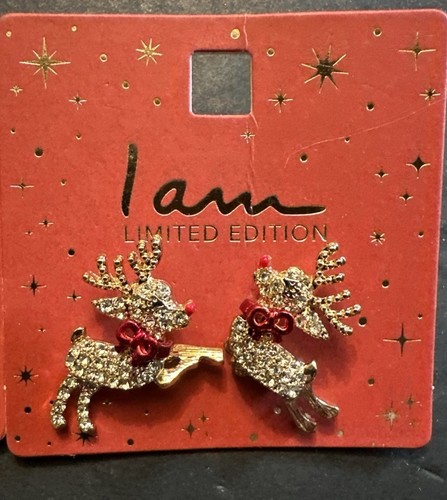 Set Of (3) I Am Limited Edition RAIN DEER & Christmas Tree Earrings - Picture 4 of 14