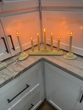 Vintage Christmas Window Electric Plastic Light Candles Candelabra Candolier