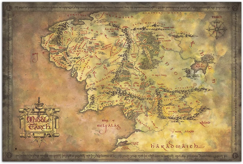 : Poster Il Signore Degli Anelli - Mappa Della Terra Di Mezz, Poster Da Parete I - Foto 11 di 12