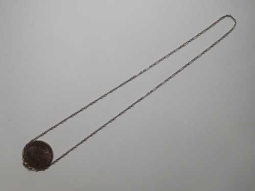 Incredible French Edwardian Art Deco Platinum Palladium Thin Chain Necklace ⛓️ - Picture 8 of 13