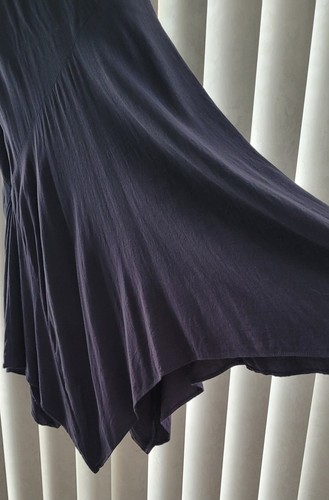 Topshop Size 8 Dark Blue/Grey Strappy Summer Midi Asymmetrical Summer Dress - Picture 5 of 9