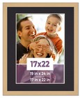 17x22 Frame Natural With Black Picture Mat For 17x22 Photo - Natural 19x24 Frame