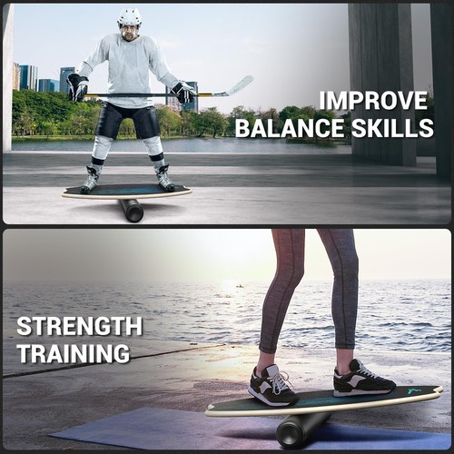 Balance Board Holz Indoor Board Skateboard, Surfboard Trickboard und Balance - Bild 6 von 6