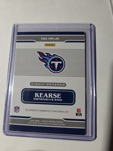 2020 Jevon Kearse /20 Plates And Patches Auto/Autograph TENNESSEE TITANS - Picture 2 of 2
