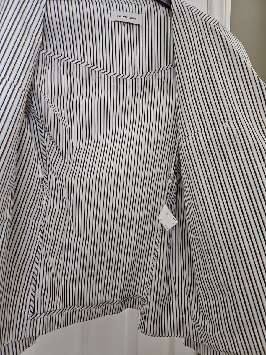Kiko Kostadinov RIA White Striped Ventilation Blazer Jacket Kiko Kostadinov RIA White Striped Ventilation Blazer Jacket
