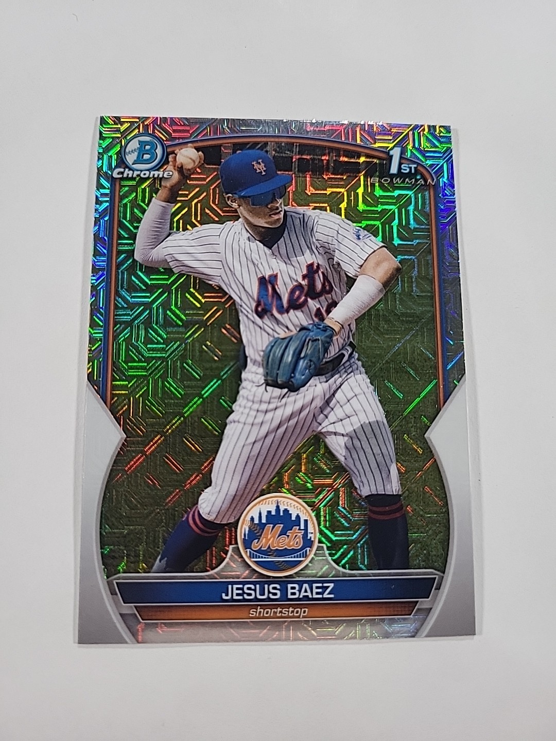 2023 Bowman Chrome #BCP-12 Jesus Baez Chrome Prospects Mojo Refractors