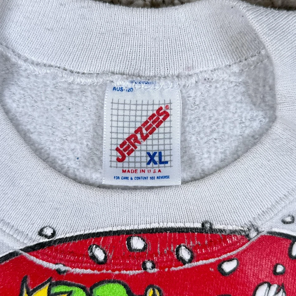 Sudadera De Colección Looney Tunes Para Hombre XL Blanca 1993 Navidad Bugs Bunny Taz Foto 2 de 4