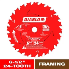 6-1/2In. X 24-Teeth Framing Circular Saw Blade for Wood