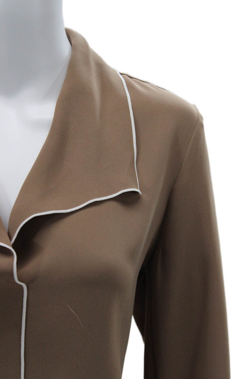 Babaton Womens Collared Solid Brown Polyester Lon… - image 2