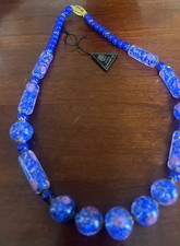 Vintage Murano e. Moretti Millefiori Glass Bead 20  Necklace NOS