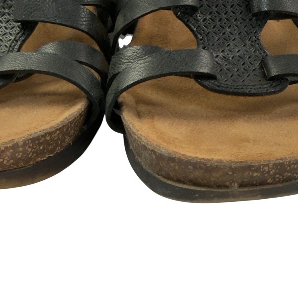 Tacones de cuña Cobb Hill negros con tiras de gladiador Rockport Foto 4 de 4