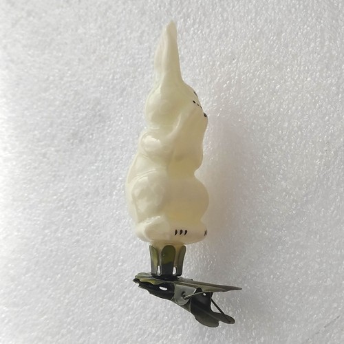 Vintage Glass Christmas Ornament Xmas Tree USSR Antique Decoration Bunny Hare - Picture 3 of 6