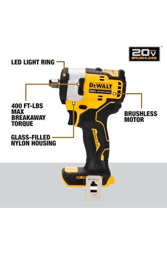 New DeWalt DCF911B 20V 1/2" Impact Wrench Removes Lug Nuts Kit 4.0ah - Picture 2 of 3