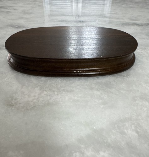 Basic Wooden Oval Sculpture Display Riser Stand Vase Pedestal Solid Wood Base - Picture 2 of 10