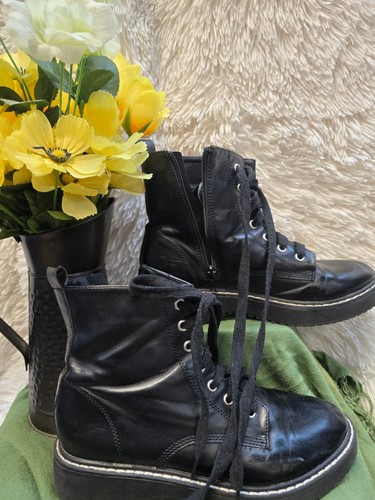 Madden Mädchen schwarze Kampfstiefel Gr. 7,5 - Bild 2 von 9