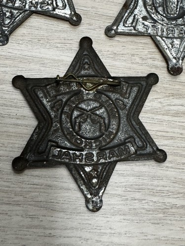 Vintage Wild Bill Hickok Deputy Marshal Tin Star & 2 Deputy Sheriff Tin Stars - Picture 15 of 16