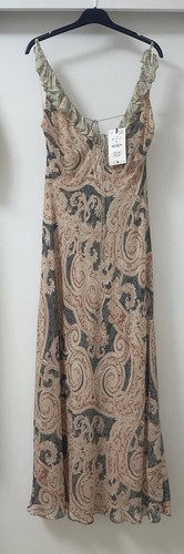 ABITO CAMICETTA ZARA MULTICOLORE STAMPA PAISLEY VOLANT SPALLINE ORLO SVASATO TAGLIA M - Foto 2 di 10