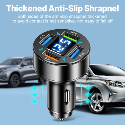 Adaptador Cargador Coche USB Super Rápido QC3.0 PD de 4 Puertos para iPhone Samsung Android EE. UU. - Imagen 8 de 18