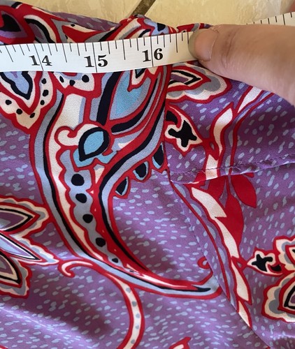 Neu mit Etikett - lila geblümte Paisley Liz Claiborne XL Bluse - UVP $ 40 - - Bild 7 von 11