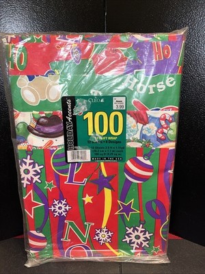 Unopened Vintage Cleo Christmas Wrapping Paper 100 SQ FT 12 Sheets X 8 Designs
