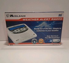 Midland WR-120 Emergency Weather Alert Radio with Alarm Clock  - White