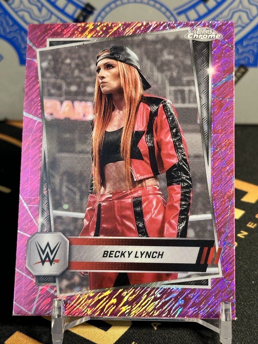 2025 Topps Chrome WWE Becky Lynch 133 Pink Shimmer Refractor