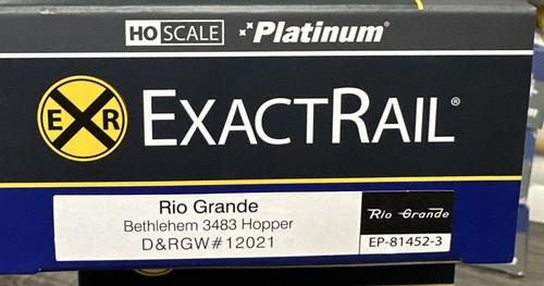 ExactRail Platinum HO RTR EP-81452-3 Bethlehem 3483 Hopper Rio Grande #12021 - Picture 2 of 4