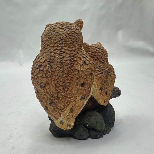 Markenlos Harz Eule Paar Ornament braun handbemalt Figur - Bild 5 von 8
