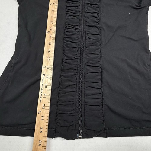 Lucy Full Zip Cardigan Jacket Black Medium Ruffle Track Jogging Activewear EUC - Picture 5 of 8