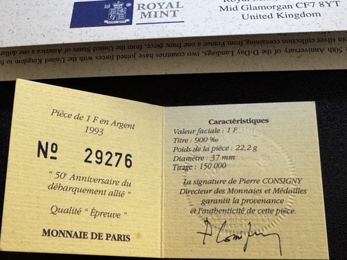 3 X Coin Silver Proof Collection -  50th Anniversary Allied Invasion- 1991-1995 - Bild 7 von 12