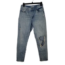 Rewash Real Curve High Rise Distressed Jeans Juniors Sz 7/28 Raw Hem Light Wash