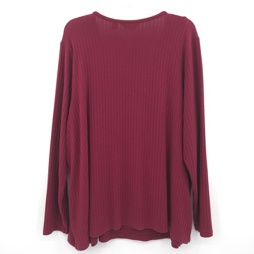 Lands End 2-piece tank top and cardigan ribbed knit set Size 2X burgundy stretch - Picture 8 of 11