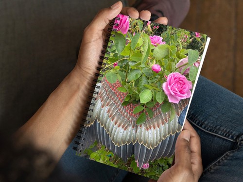 Blank Journal 5.5 × 8.5 Inches, Garden Angel - Roses, Spiral Bound, 140 Pages - Picture 2 of 7