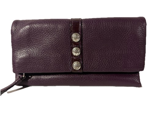 Brighton Genuine Leather Soft Nolita Shimmer Purple Large Wallet - Picture 1 of 15