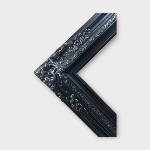 16 X 20 In Stock-Traditional compo XL ornate corners wood frame,distressed BLACK - Picture 1 of 10