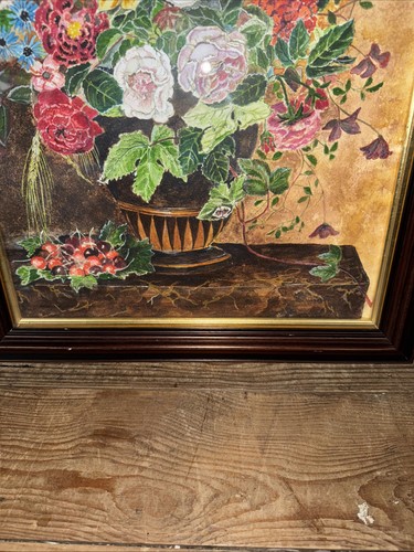 Großes Aquarell Blumenstück Anton Weiss Stil gerahmt - Bild 9 von 12