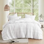 Comfort Spaces White Queen Size Comforter Set - 3 Piece Pintuck Queen, 
