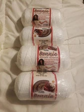 4 Vintage Pepperell Bonnie Macrame Braid Cord 4mm 100 Yards White NOS