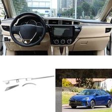 For Toyota Corolla 14 15 16 Silver Brushed Center Console Dashboard Strip Trim