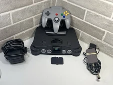 Nintendo 64 N64 Black Console w/ Cables VG OEM Gray Controller Tested