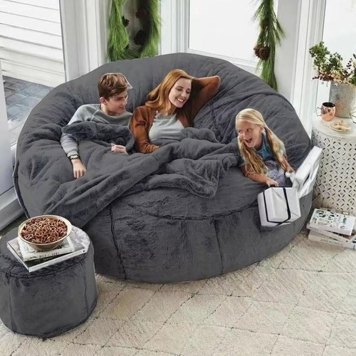 Big Huge Giant Bean Bag Chair Cover for Adults, (No Filler) Machine 6FT White - Bild 2 von 7
