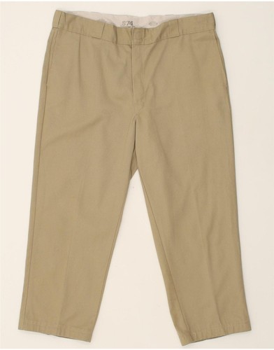 DICKIES Mens Original Fit Casual Trousers W40 L28 Beige Polyester AT28