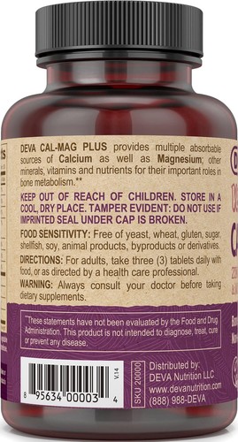 Vegan Calcium Magnesium Supplement Plus, Zinc, Vitamin C, Vitamin D, Vitamin ... - Picture 4 of 8