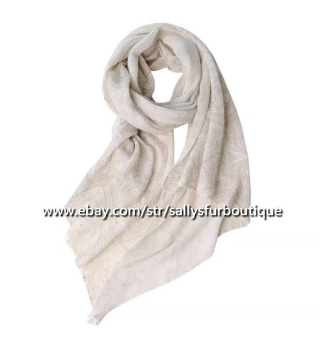 Sallys 100% Mongolian Cashmere Knitted Wrap Cape Paisley Print Shawl 70*200cm - Picture 13 of 64