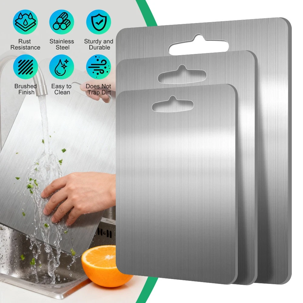 Titanium Cutting Board Pure Cutting Board Double Sided Food Grade for Kitchen