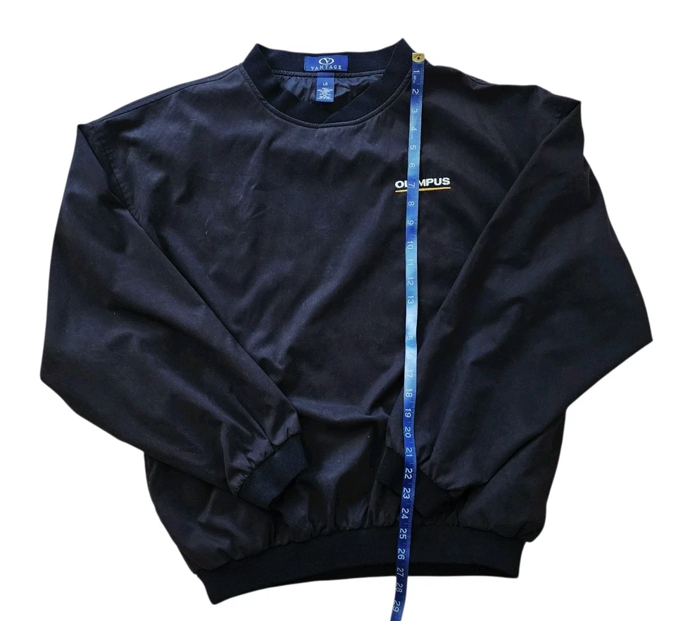 Chaqueta cortavientos pulóver Olympus Vantage vintage grande negra hecha en Macao... Foto 4 de 4