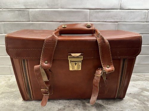 Vintage Perrin Homa Rindsleder Kameratasche Kameratasche Tragetasche mit Schlossschlüssel - Bild 1 von 18